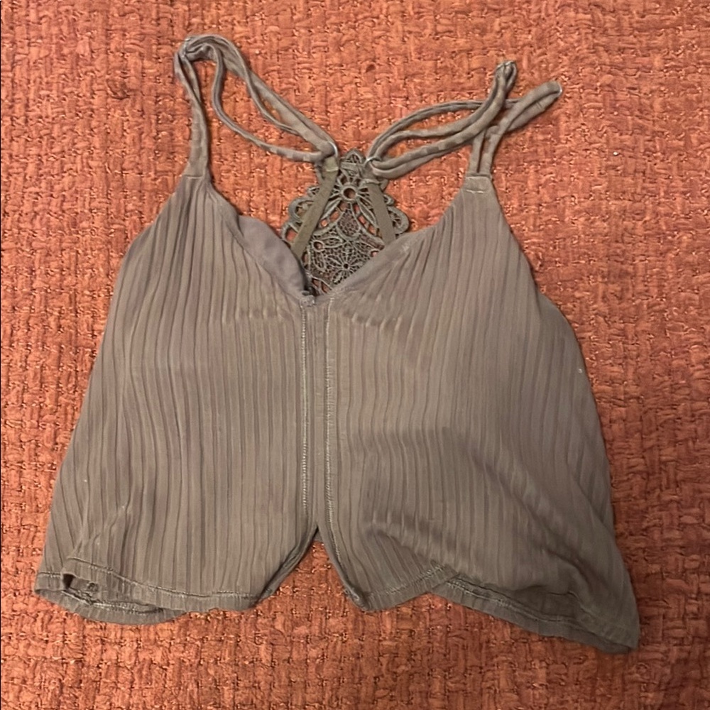 brown crop top with built in bra NO PADDING